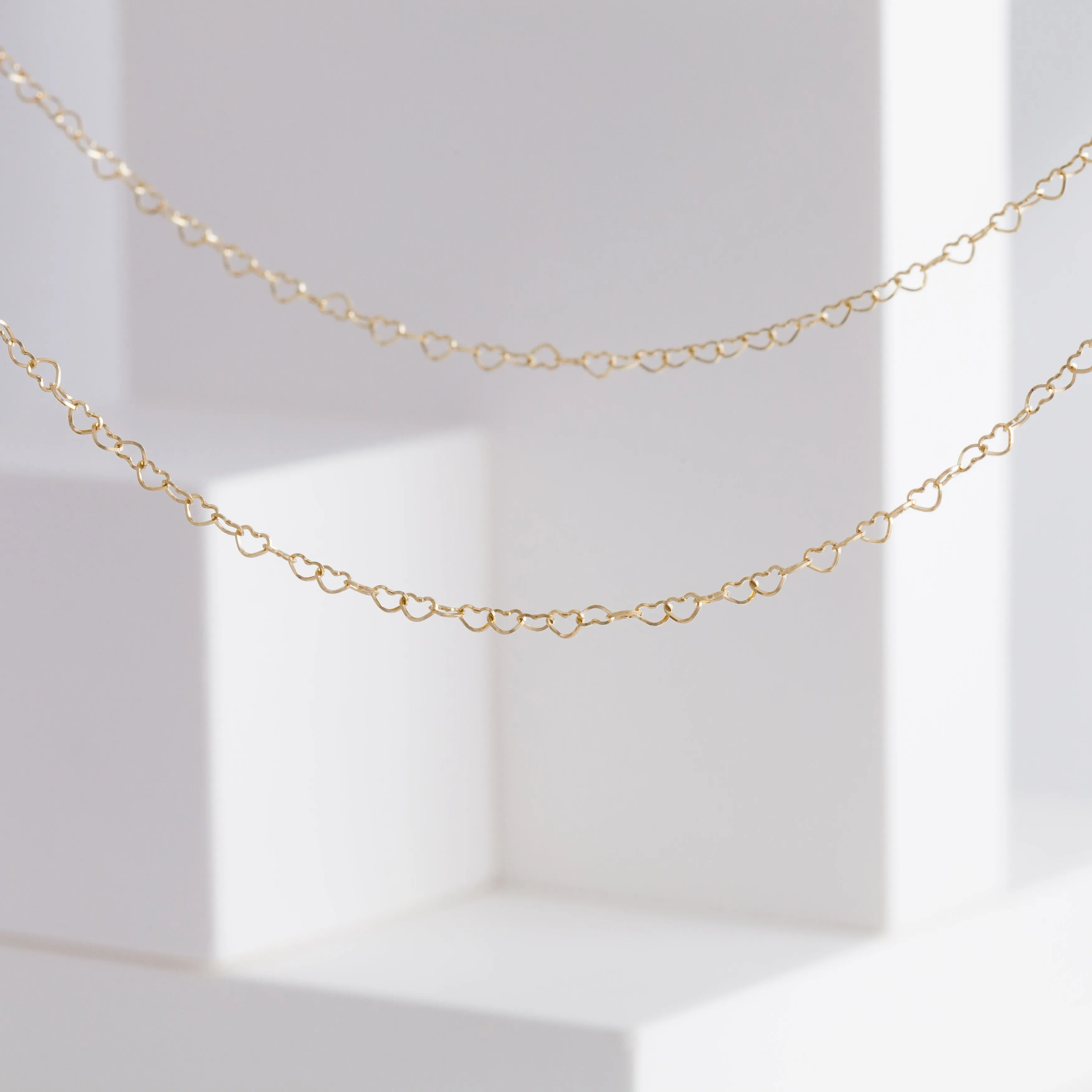 Heart chain necklace (yellow gold)