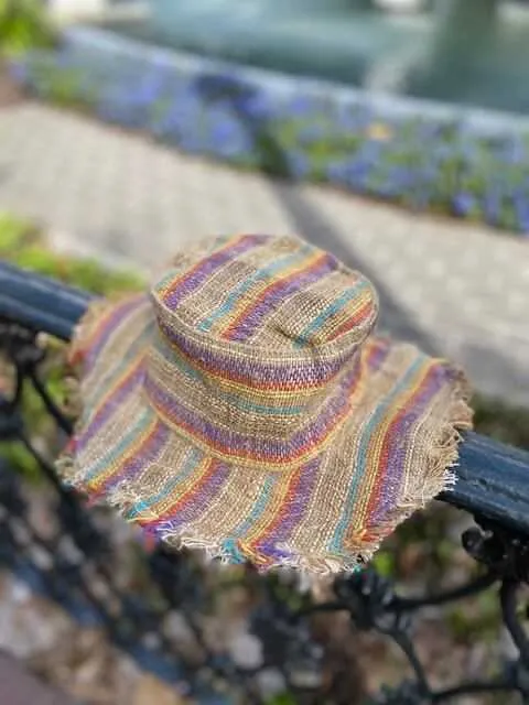 Hemp Sun Hat - Multi Color Stripes