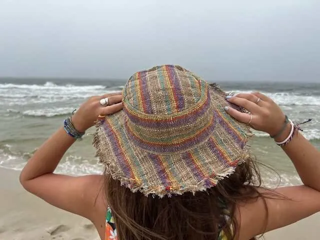 Hemp Sun Hat - Multi Color Stripes