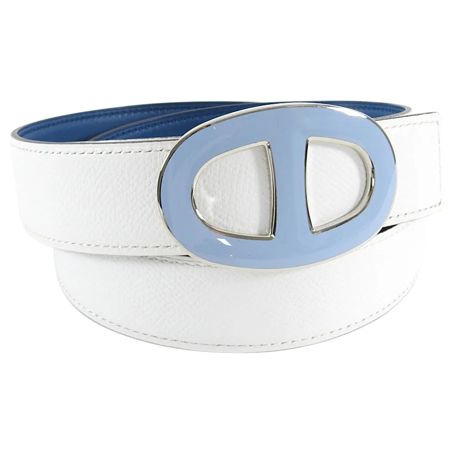 Hermes Chaine d’Ancre White Blue Enamel Belt Kit - 90 / 36