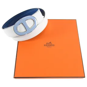 Hermes Chaine d’Ancre White Blue Enamel Belt Kit - 90 / 36