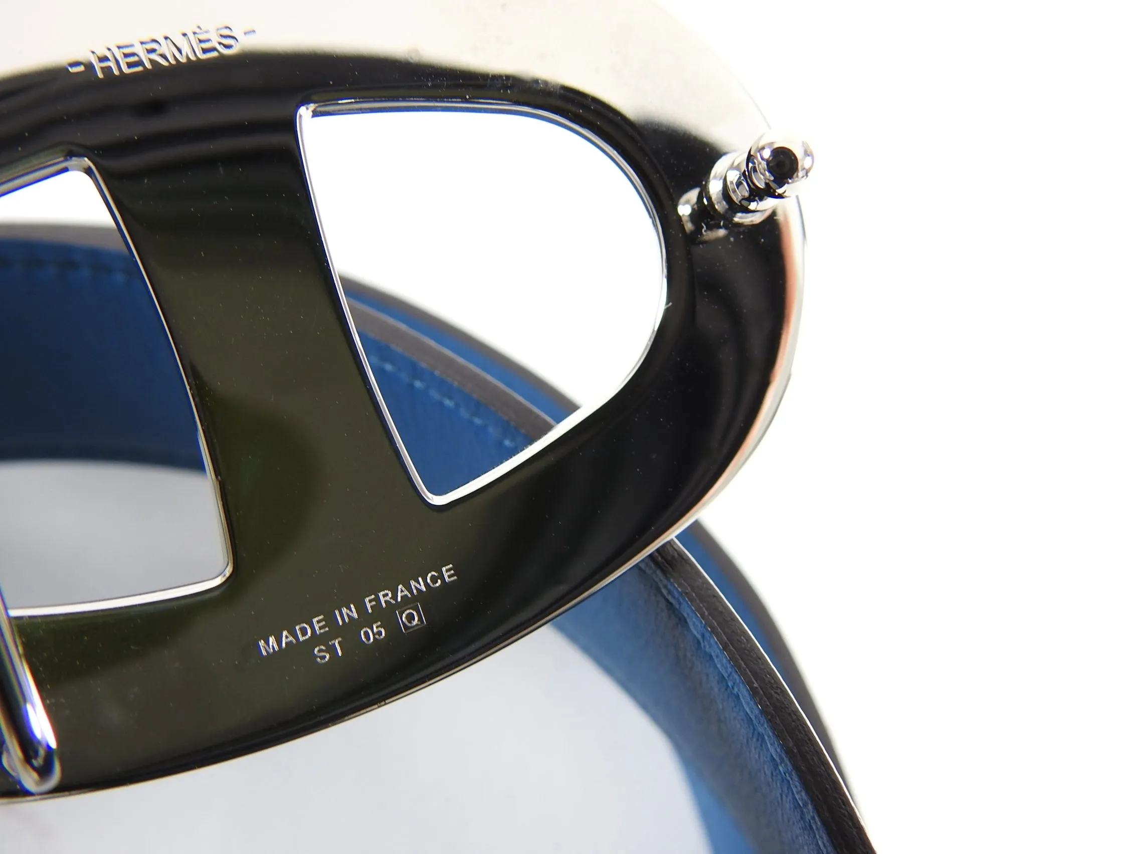 Hermes Chaine d’Ancre White Blue Enamel Belt Kit - 90 / 36