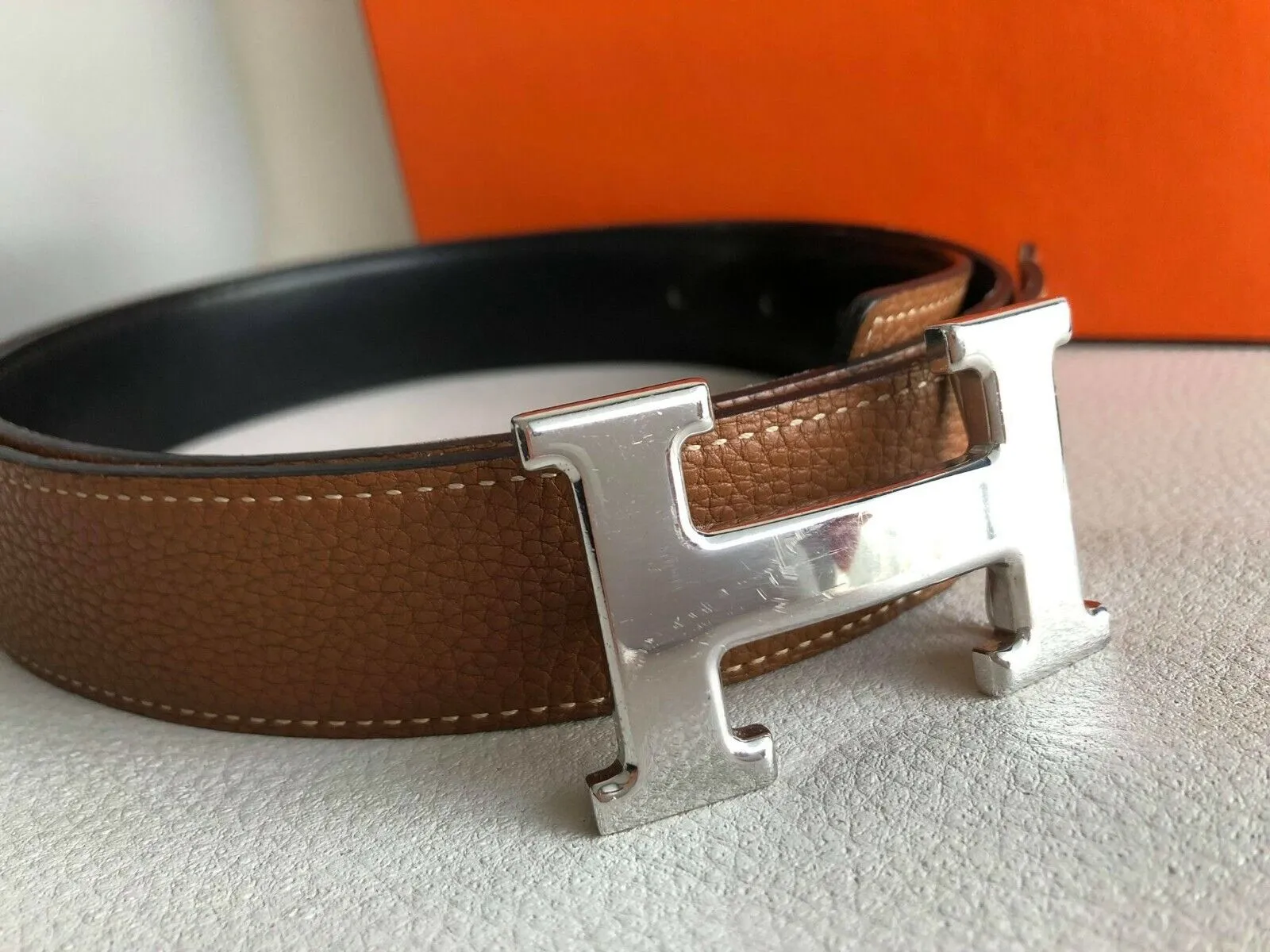 HERMES CONSTANCE  32 H BUCKLE REVERSIBLE BELT