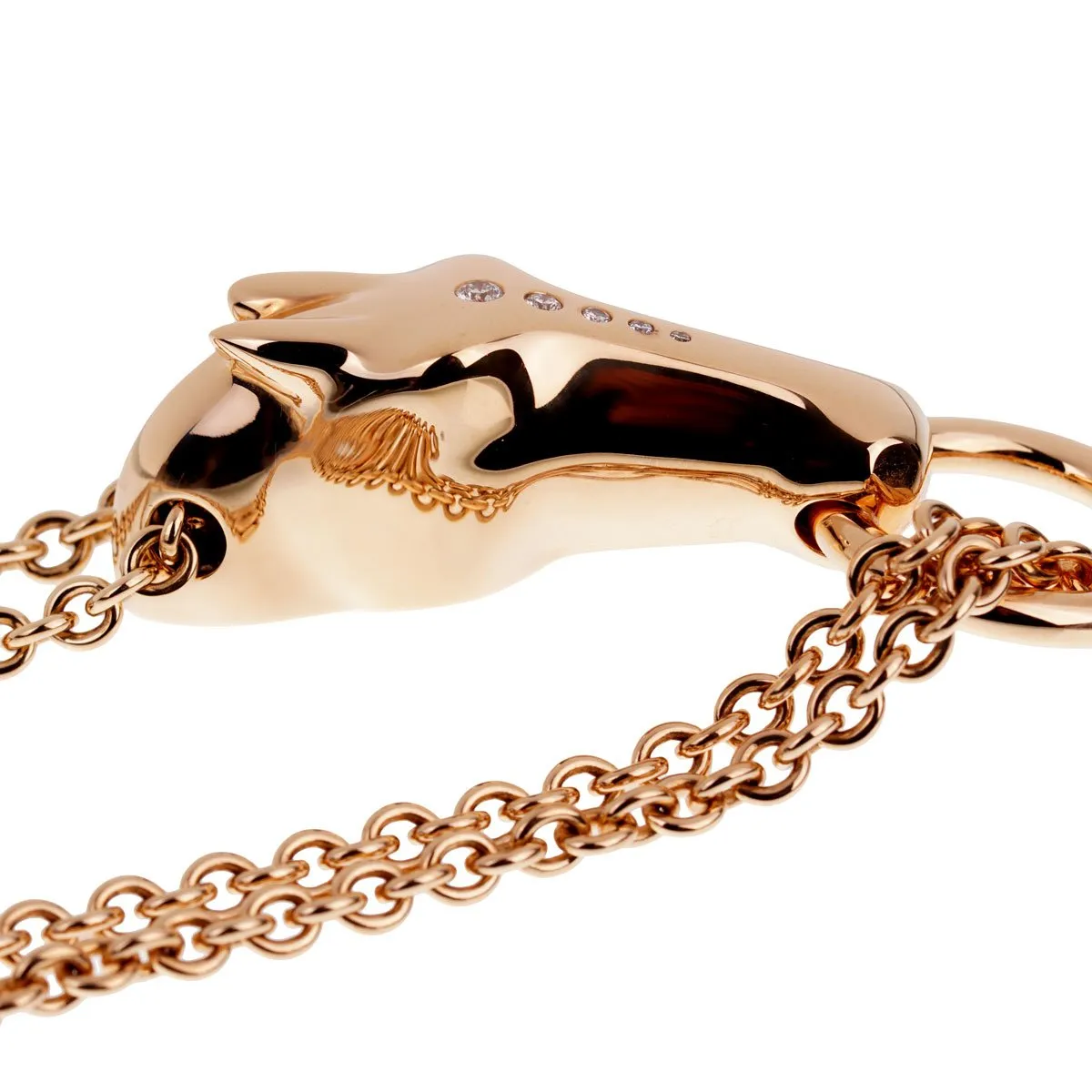 Hermes Galop Rose Gold Diamond Necklace