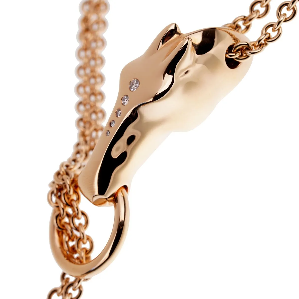 Hermes Galop Rose Gold Diamond Necklace