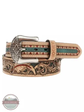 HMBLT004 War Paint Belt in Natural/Turquoise/Red