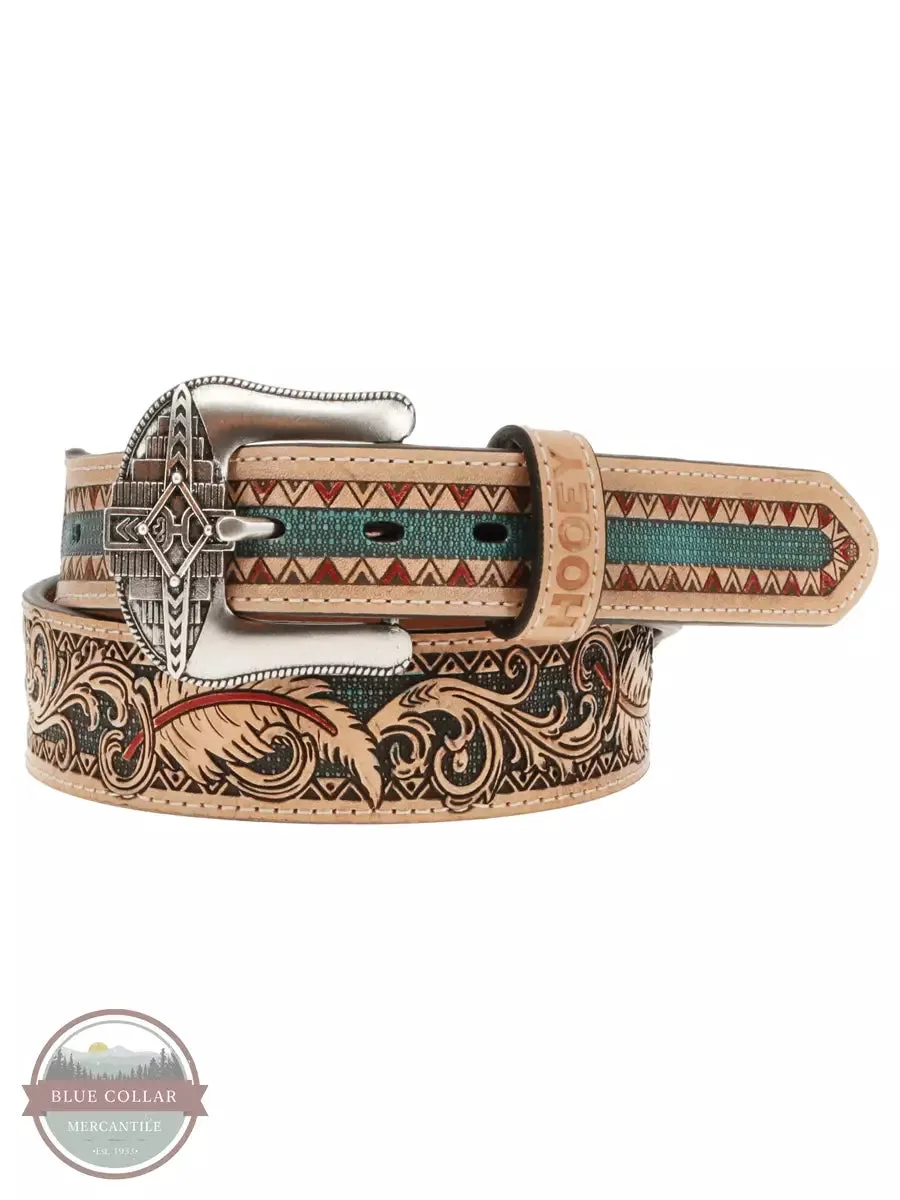 HMBLT004 War Paint Belt in Natural/Turquoise/Red