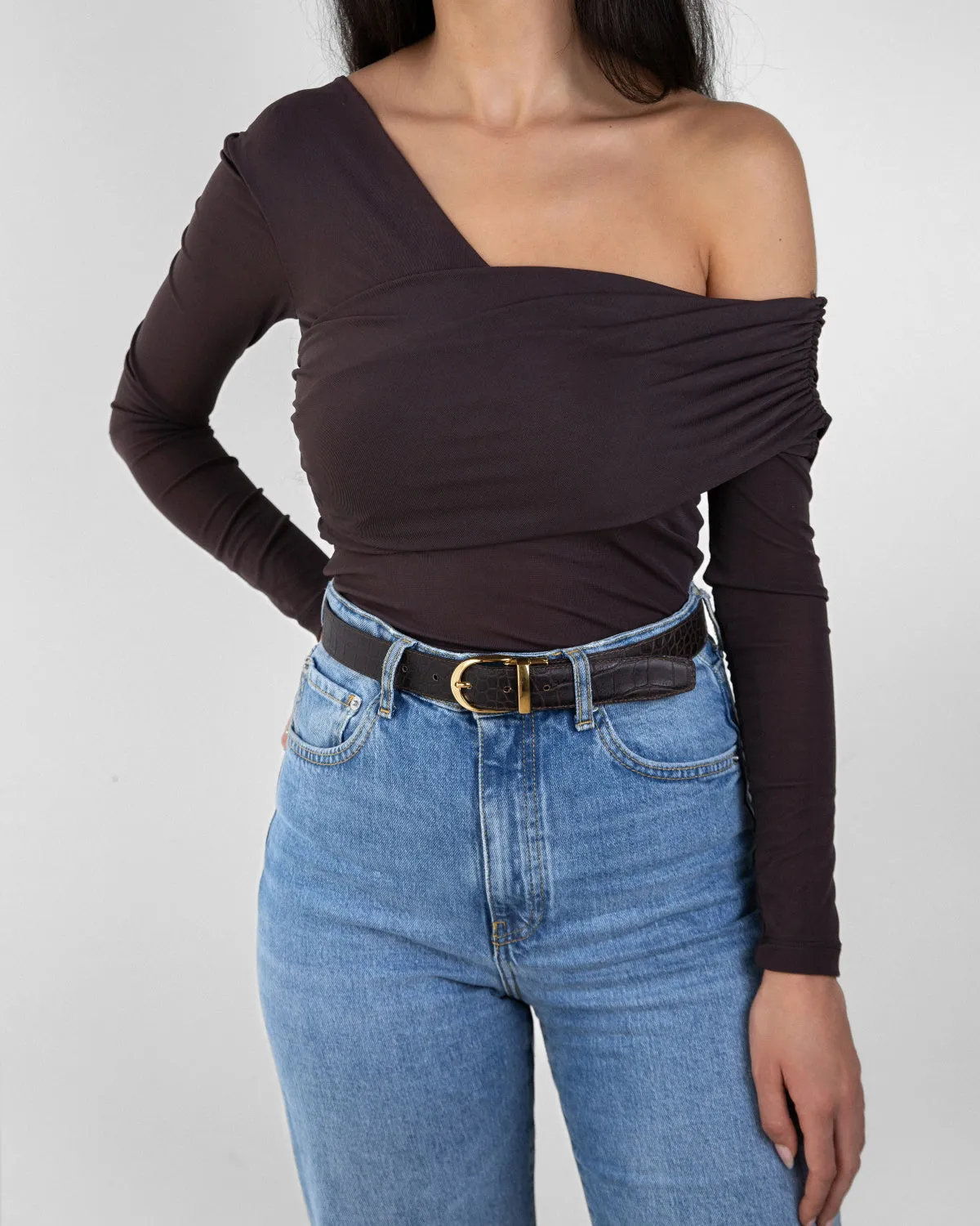 Hollie reversible animal print black leather belt
