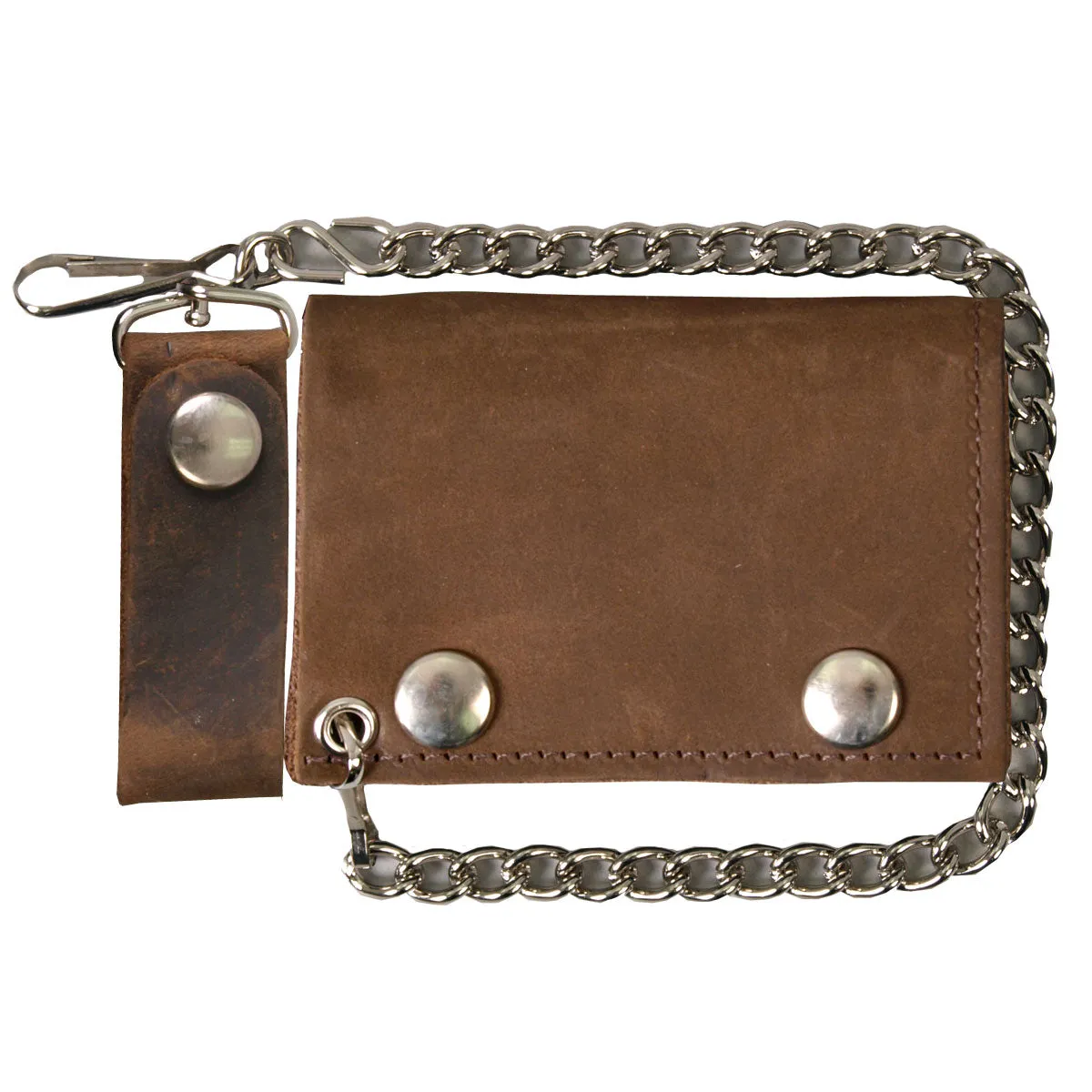 Hot Leathers WLC2010 Men's Distressed Brown Tri-Fold Leather Wallet