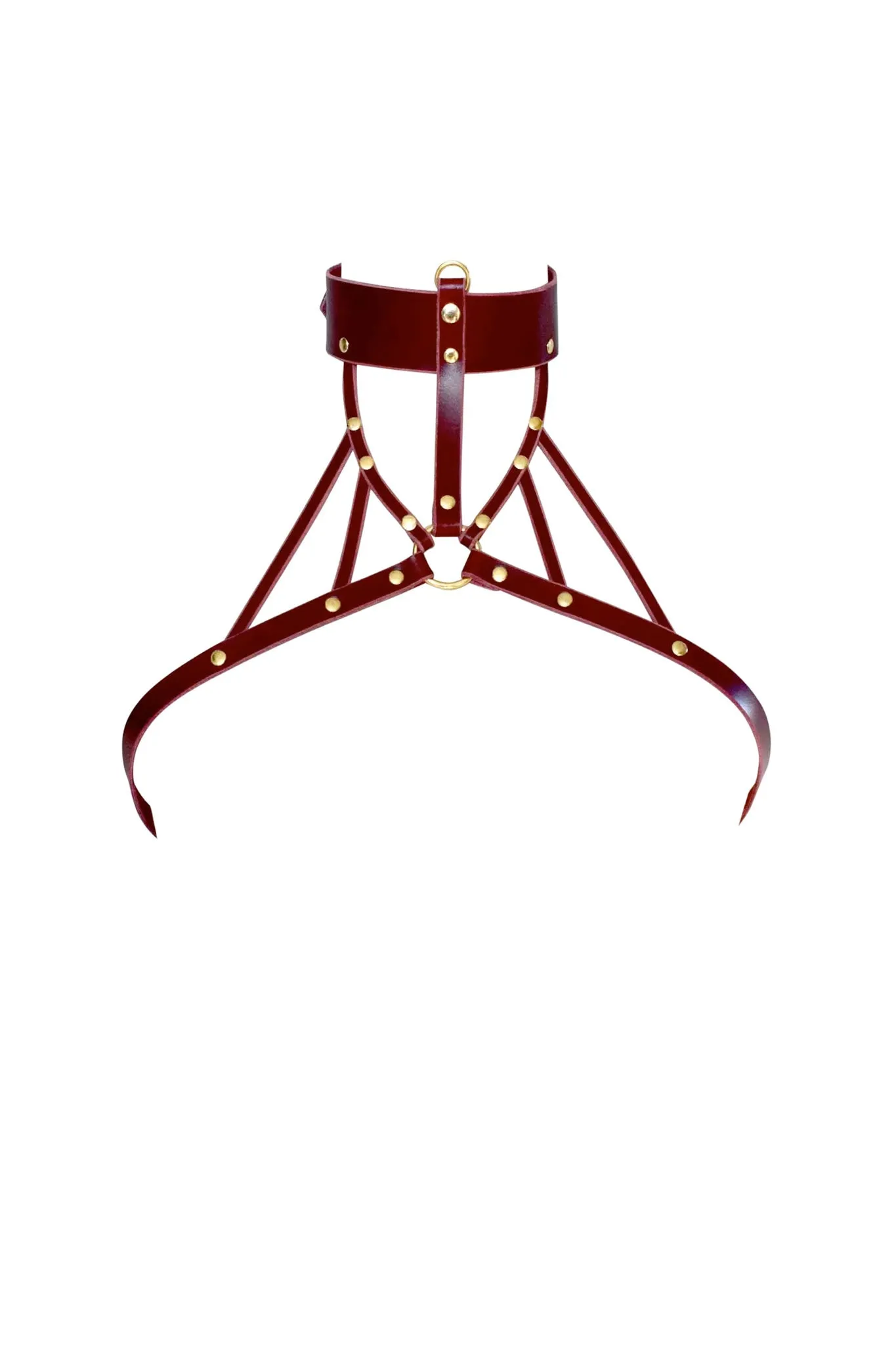 Inanna Wide Leather Collar Harness