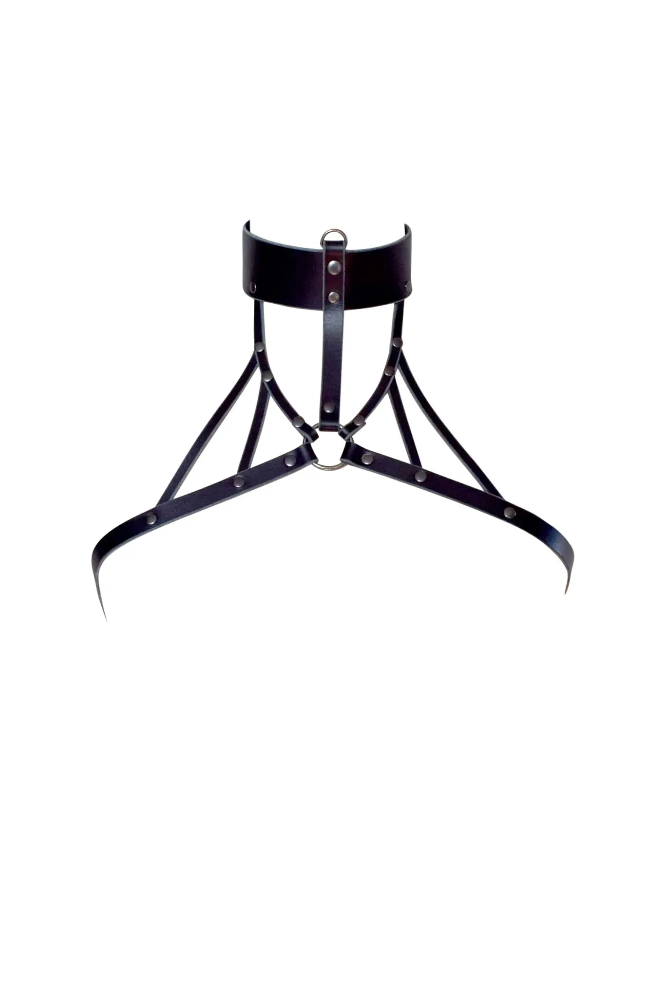 Inanna Wide Leather Collar Harness
