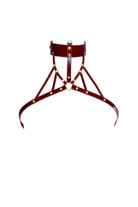 Inanna Wide Leather Collar Harness