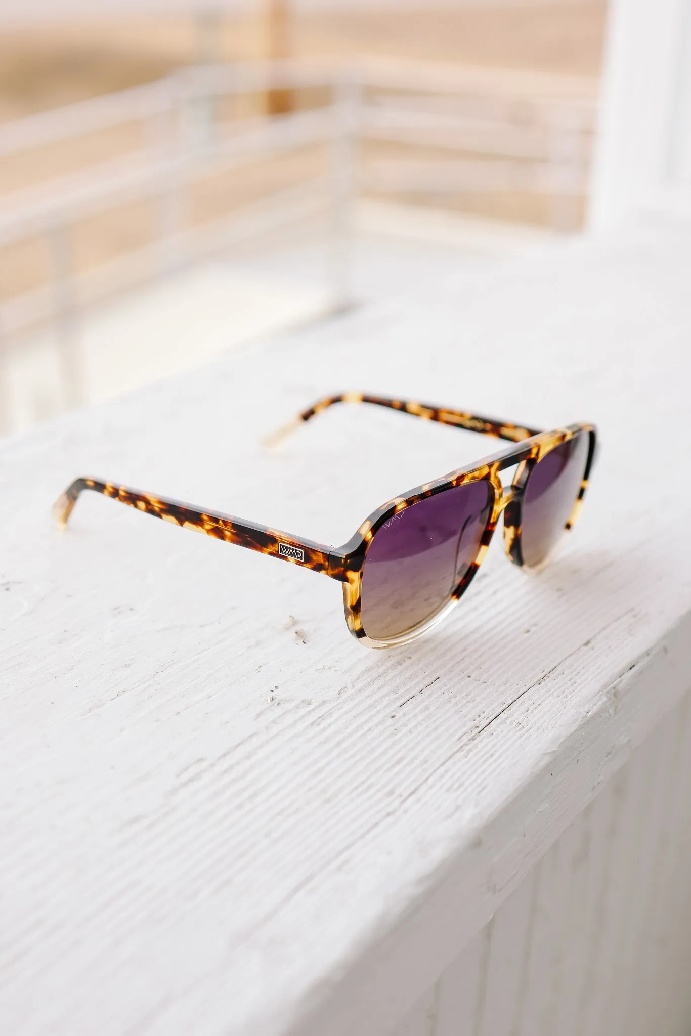 Indie Aviator Polarized Sunglasses - Tortoise Clear