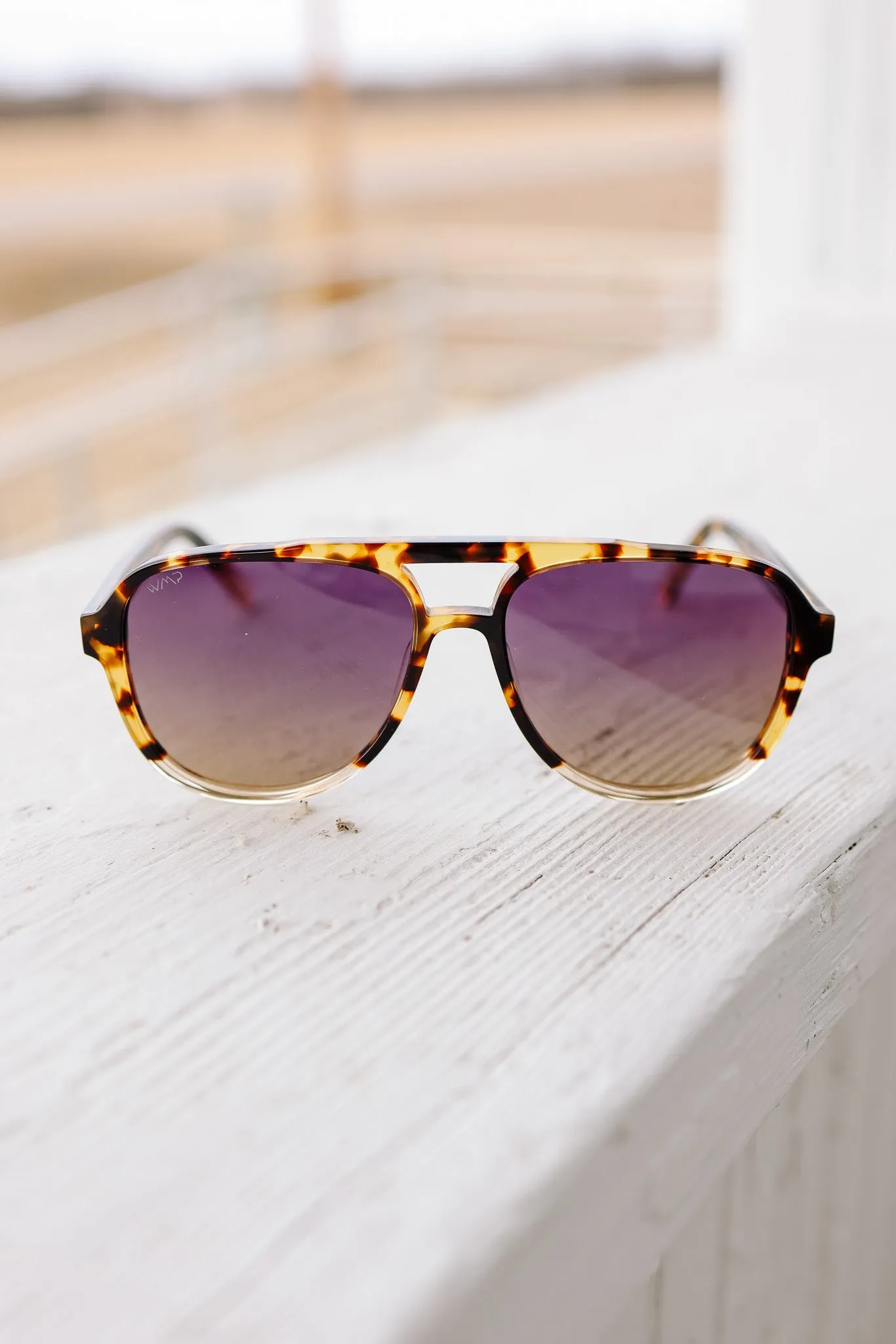 Indie Aviator Polarized Sunglasses - Tortoise Clear