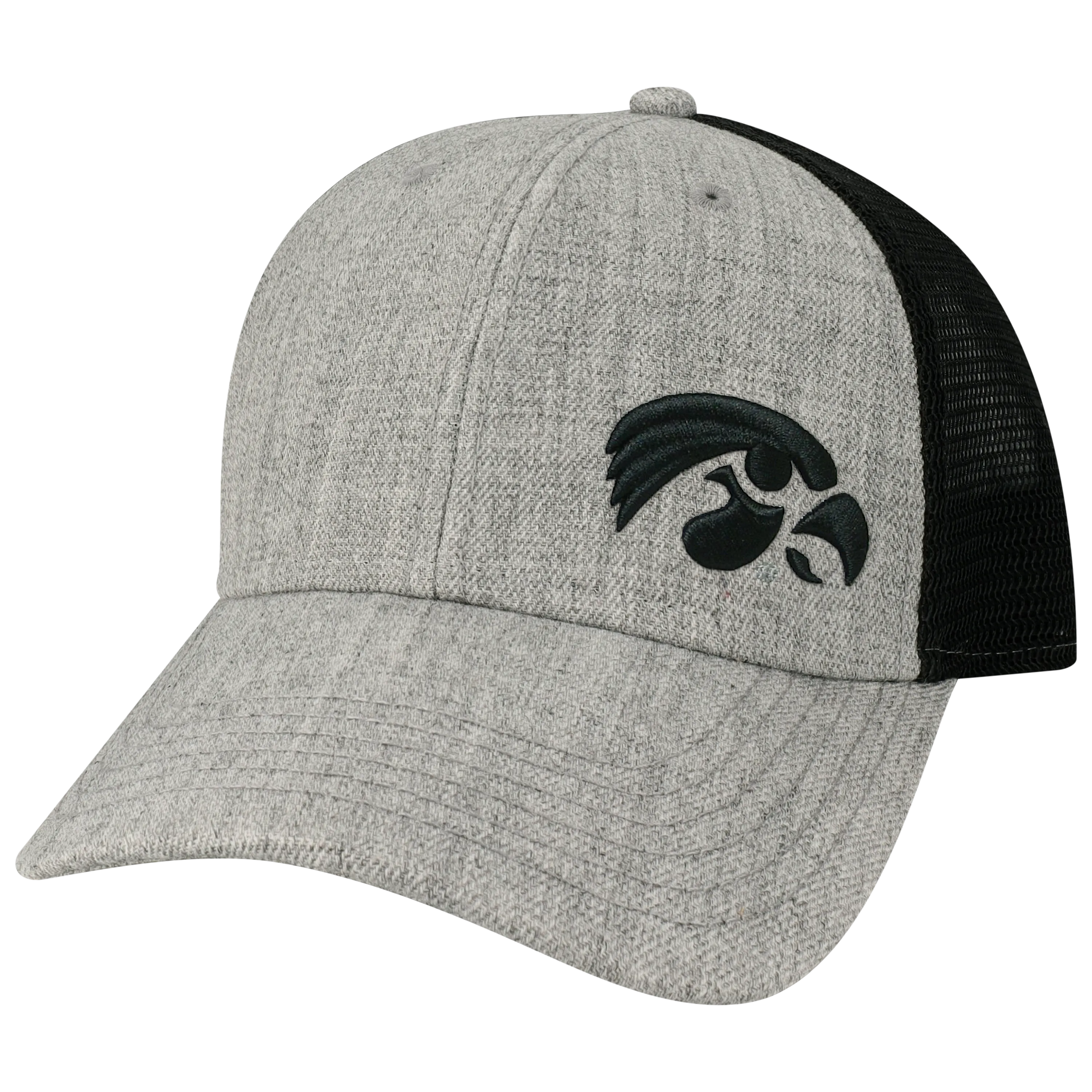 Iowa Hawkeyes Heather Grey/Black Lo-Pro Snapback Adjustable Trucker Hat