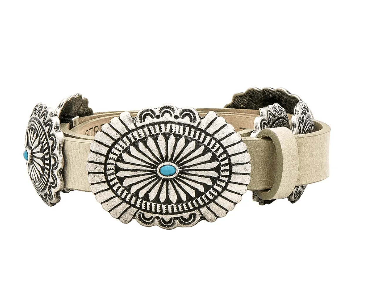 Iris Concho Belt in Bone