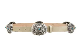 Iris Concho Belt in Bone