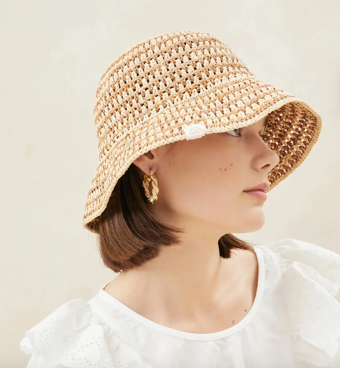 Jocelyn Bucket Hat ~ Brown/Natural