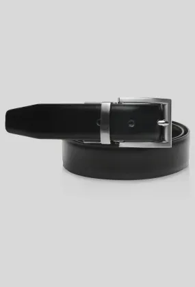 Joe Black reversible belt in black and brown leather