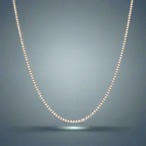 Kelsey 10 Carat Round Cut Diamond Tennis Necklace in 14K Rose Gold