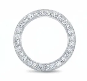 LADIES 2CT BEAD SET DIAMOND BEZEL 14KW FOR ROLEX DATEJUST, PRESIDENT 26MM WATCH