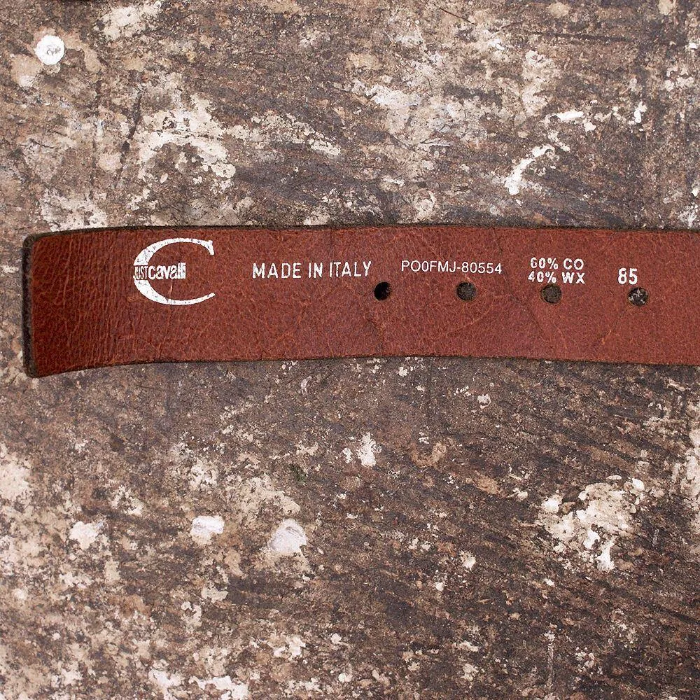 Leather & Canvas Belt With Repeating Logo