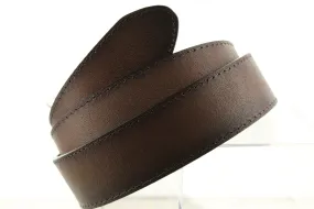 Leather Belt Strap, Brown Distressed Leather with snaps, 1 each