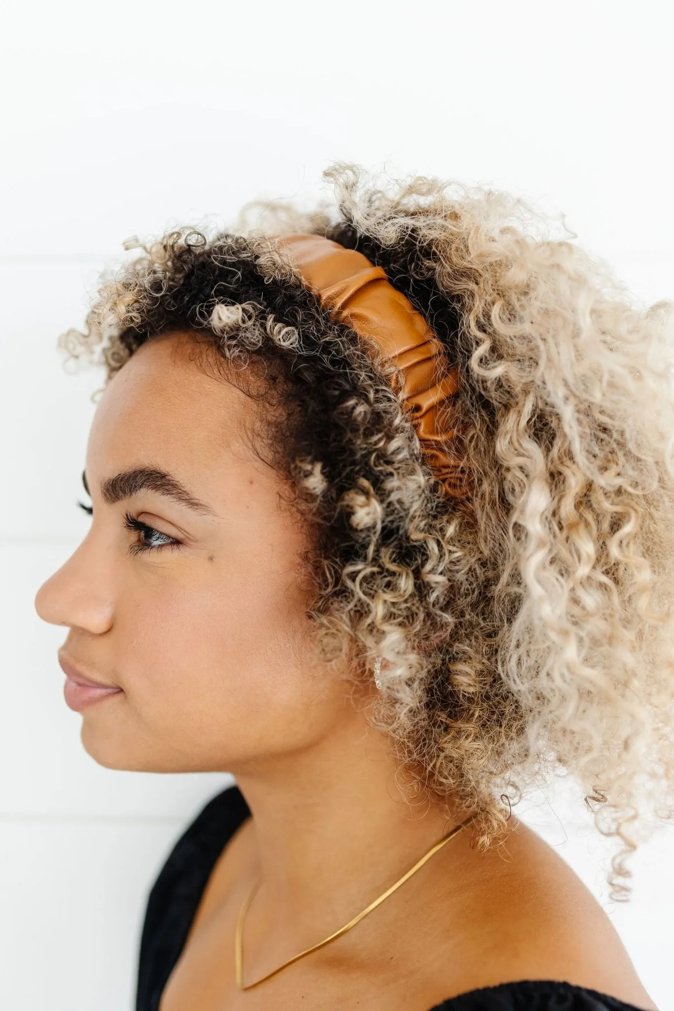 Leather Scrunchie Hard Headband