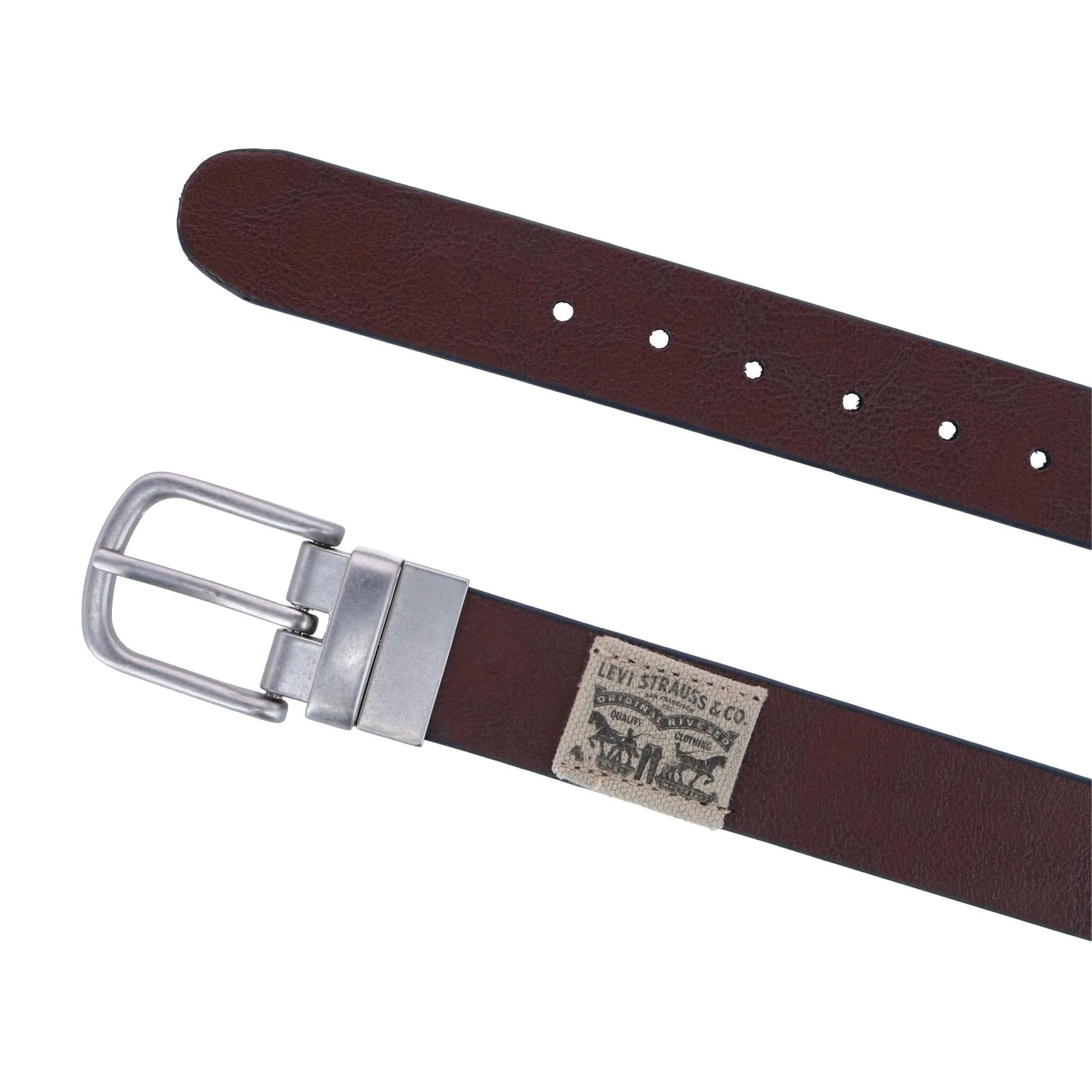 Levis Boy's Reversible Nickel Logo Patch Belt