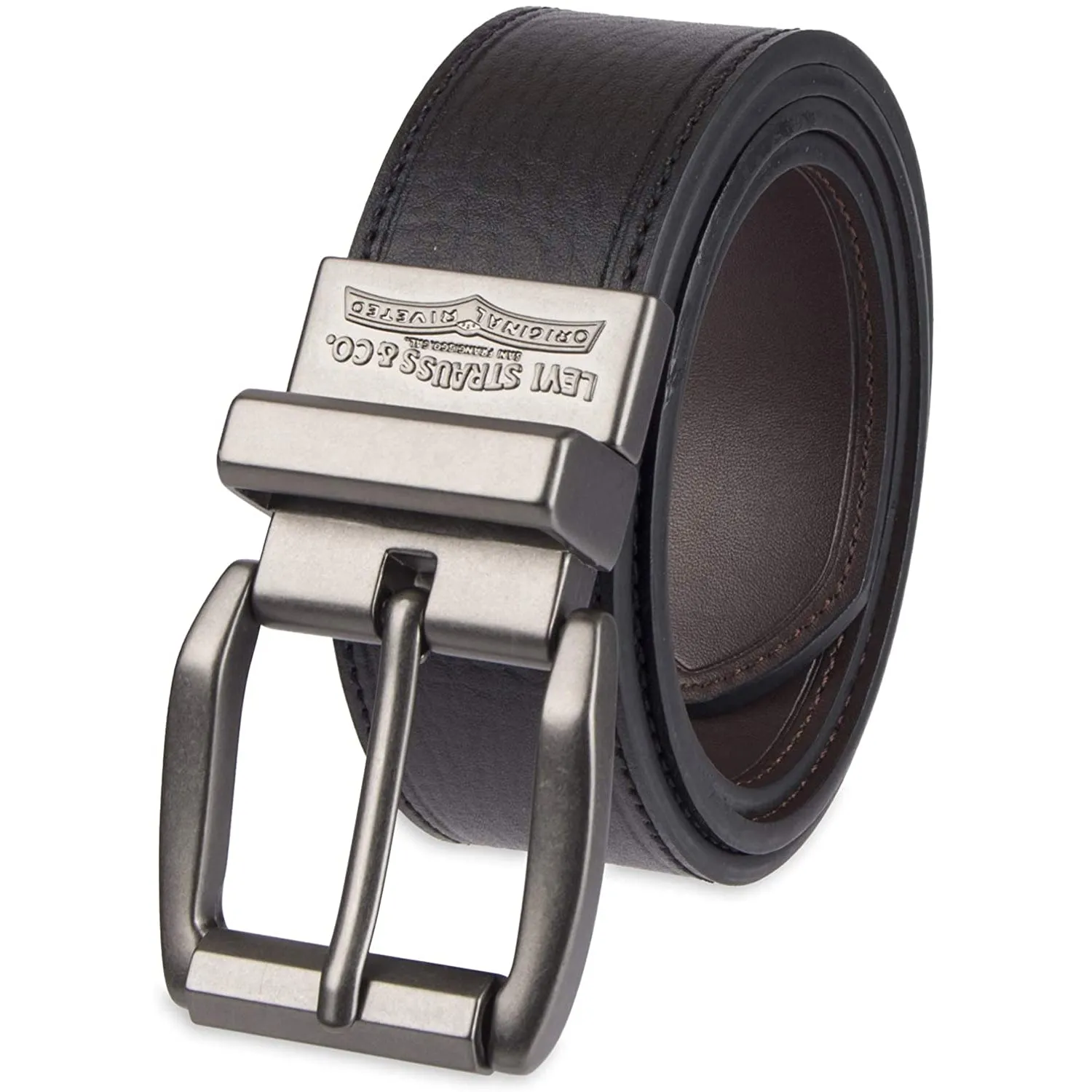 Levi's Men's Reversible Casual Jeans Belt | Black/Light Brown