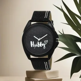LOREM Black Hubby Analog Watch For Men LR31