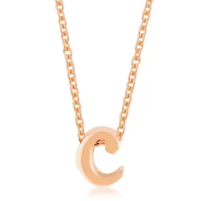 LOVCIA Rose Gold Tone Initial C Necklace