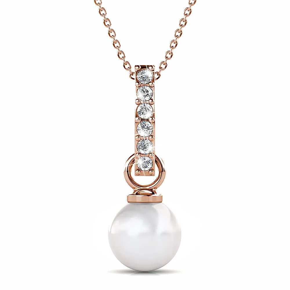 Luminous Pearl Pendant Necklace in Rose Gold Adorned With Crystals from SWAROVSKI®