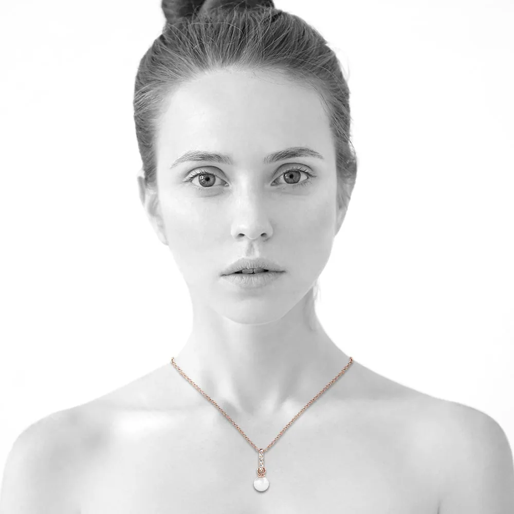 Luminous Pearl Pendant Necklace in Rose Gold Adorned With Crystals from SWAROVSKI®