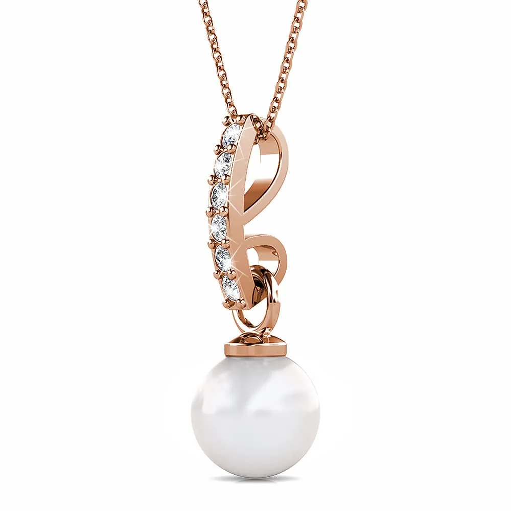 Luminous Pearl Pendant Necklace in Rose Gold Adorned With Crystals from SWAROVSKI®