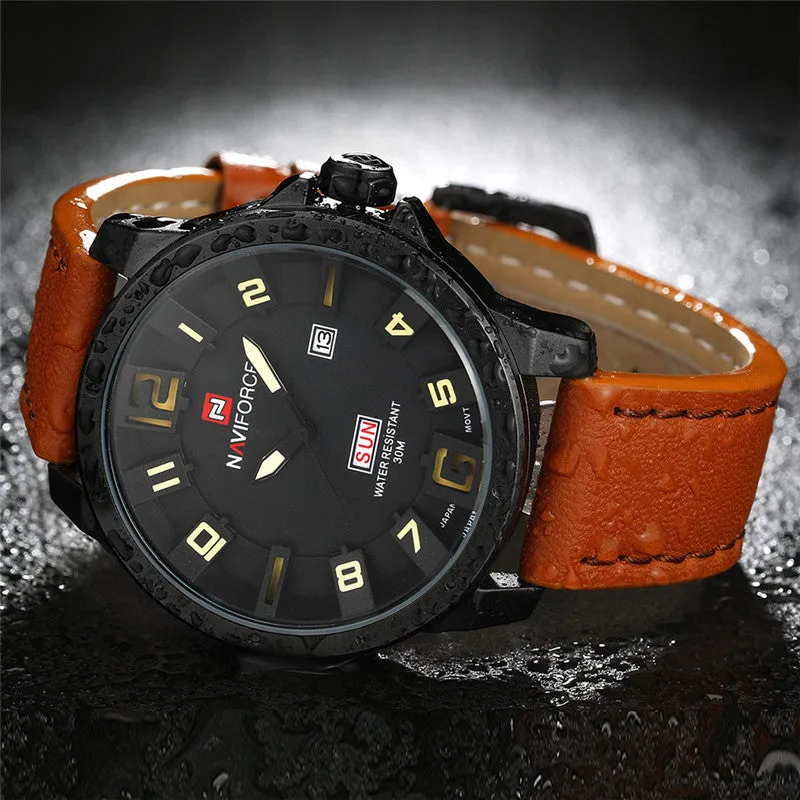 Luxury Brand Men Sports Watches Men's Quartz Date Clock Fashion Casual Leather Strap Army Military Wrist Watch Male Relogio