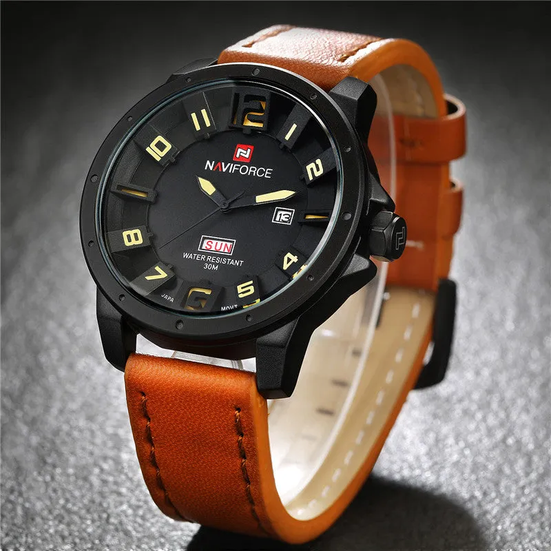 Luxury Brand Men Sports Watches Men's Quartz Date Clock Fashion Casual Leather Strap Army Military Wrist Watch Male Relogio
