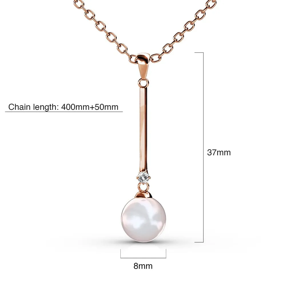 Magnificent Pearl Drop Necklace Embellished With SWAROVSKI® Crystals