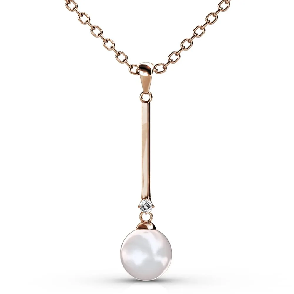 Magnificent Pearl Drop Necklace Embellished With SWAROVSKI® Crystals