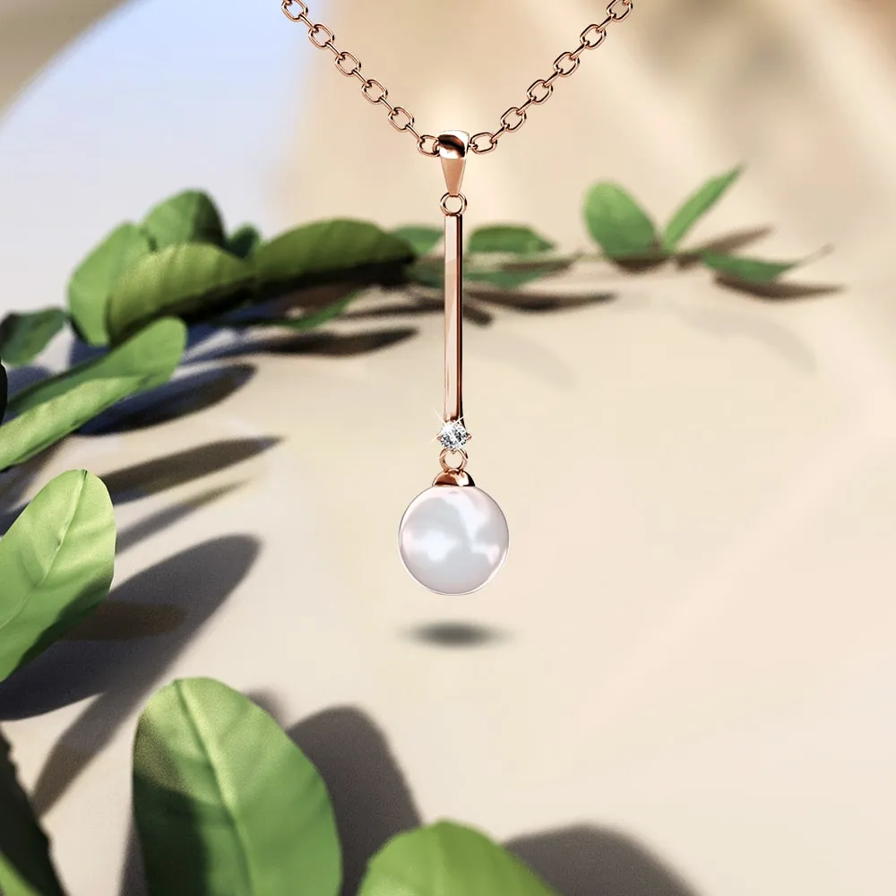 Magnificent Pearl Drop Necklace Embellished With SWAROVSKI® Crystals