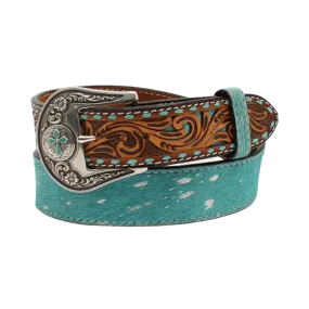 M&F Angel Ranch Women's Calf Hair Turquoise Belt