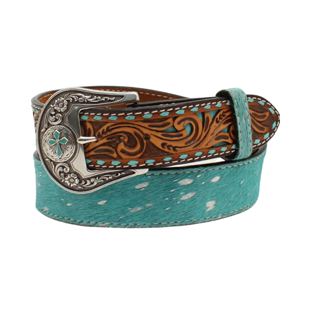M&F Angel Ranch Women's Calf Hair Turquoise Belt