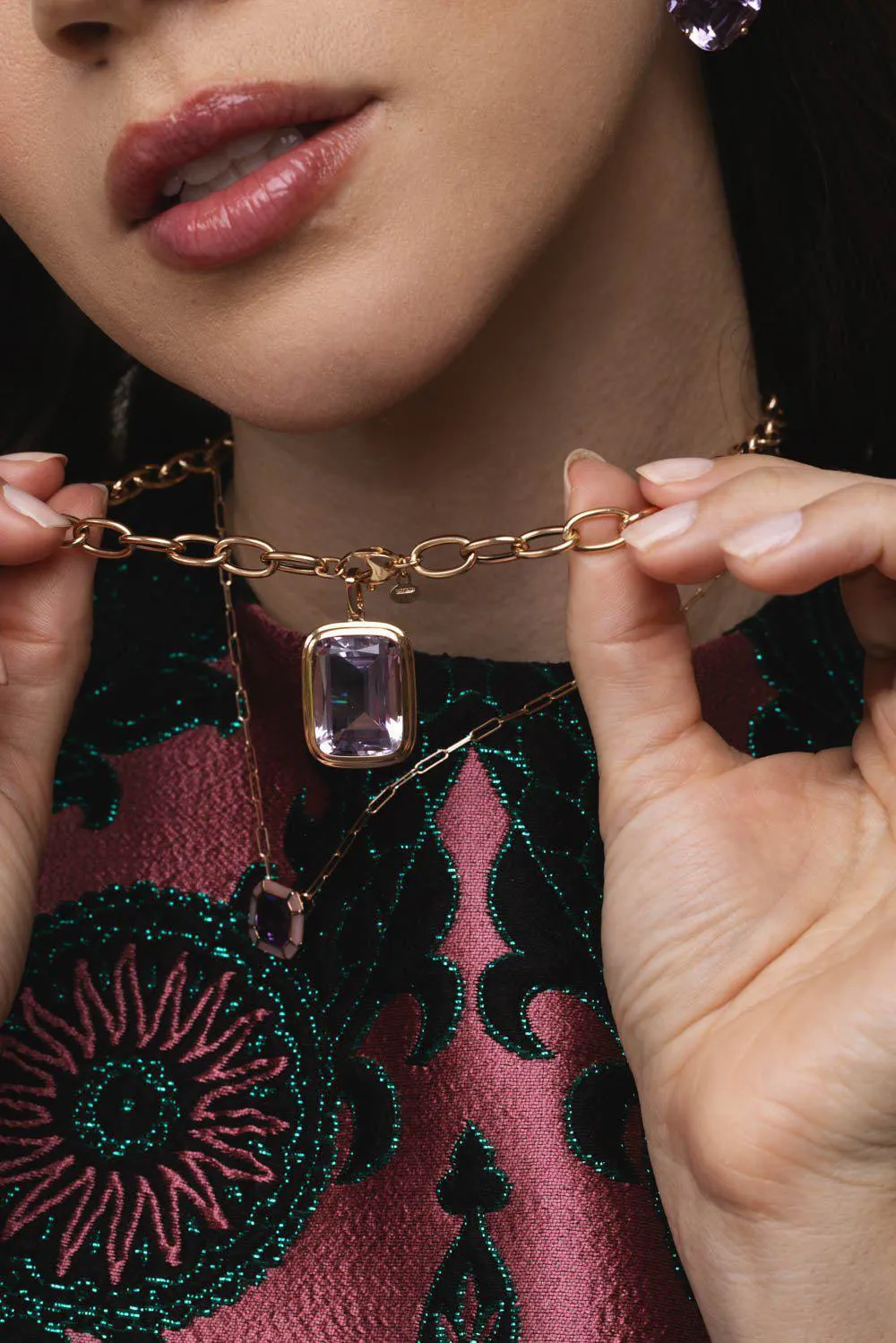 Manhattan Amethyst Pendant Necklace