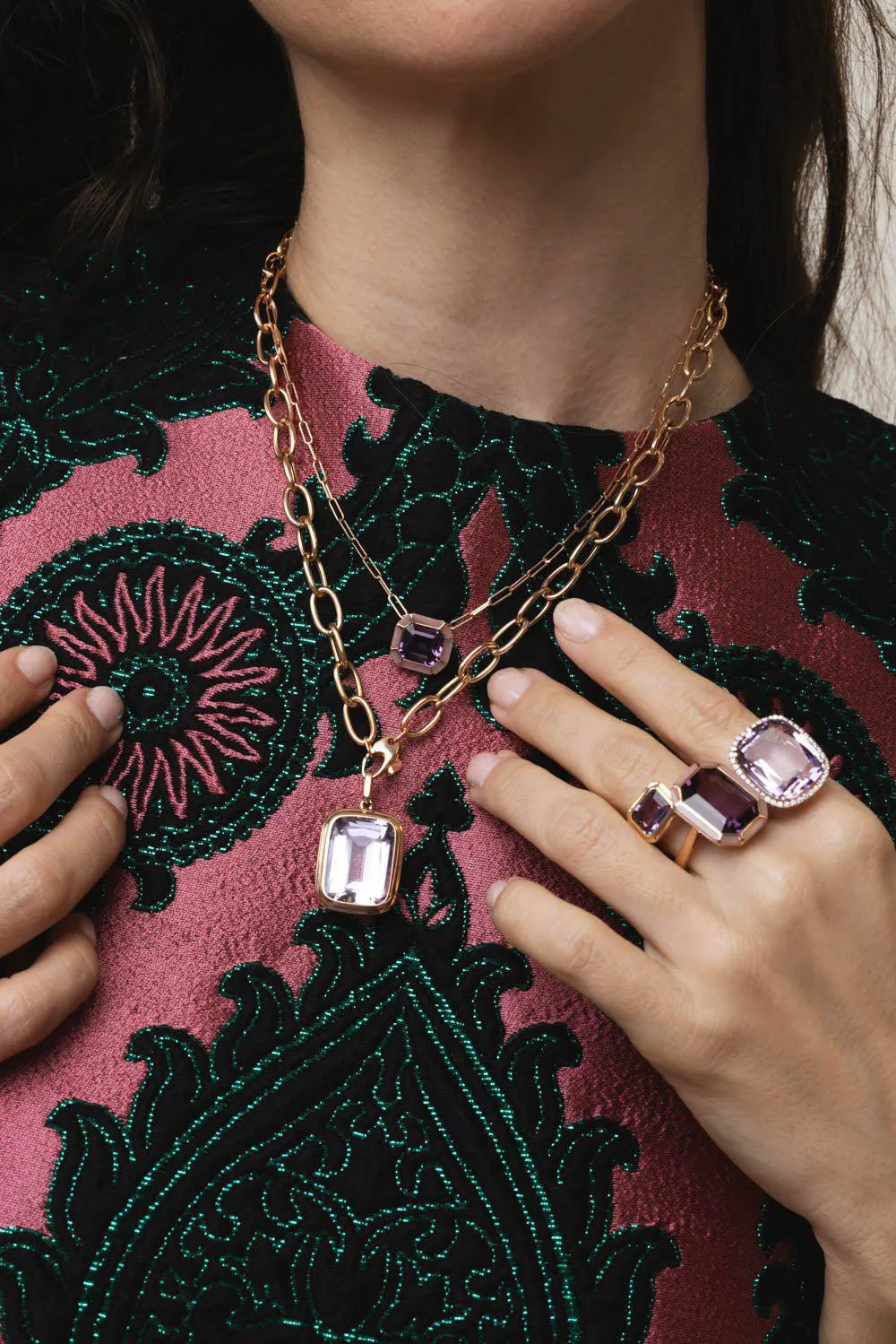 Manhattan Amethyst Pendant Necklace