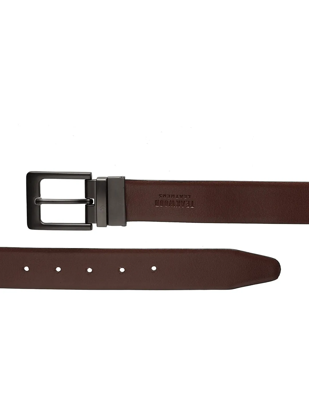 Men Black & Brown Solid Reversible Genuine Leather Belt