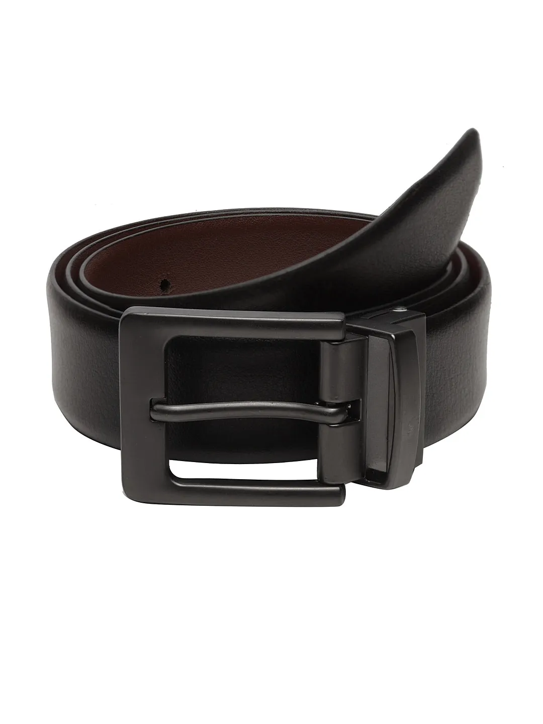 Men Black & Brown Solid Reversible Genuine Leather Belt