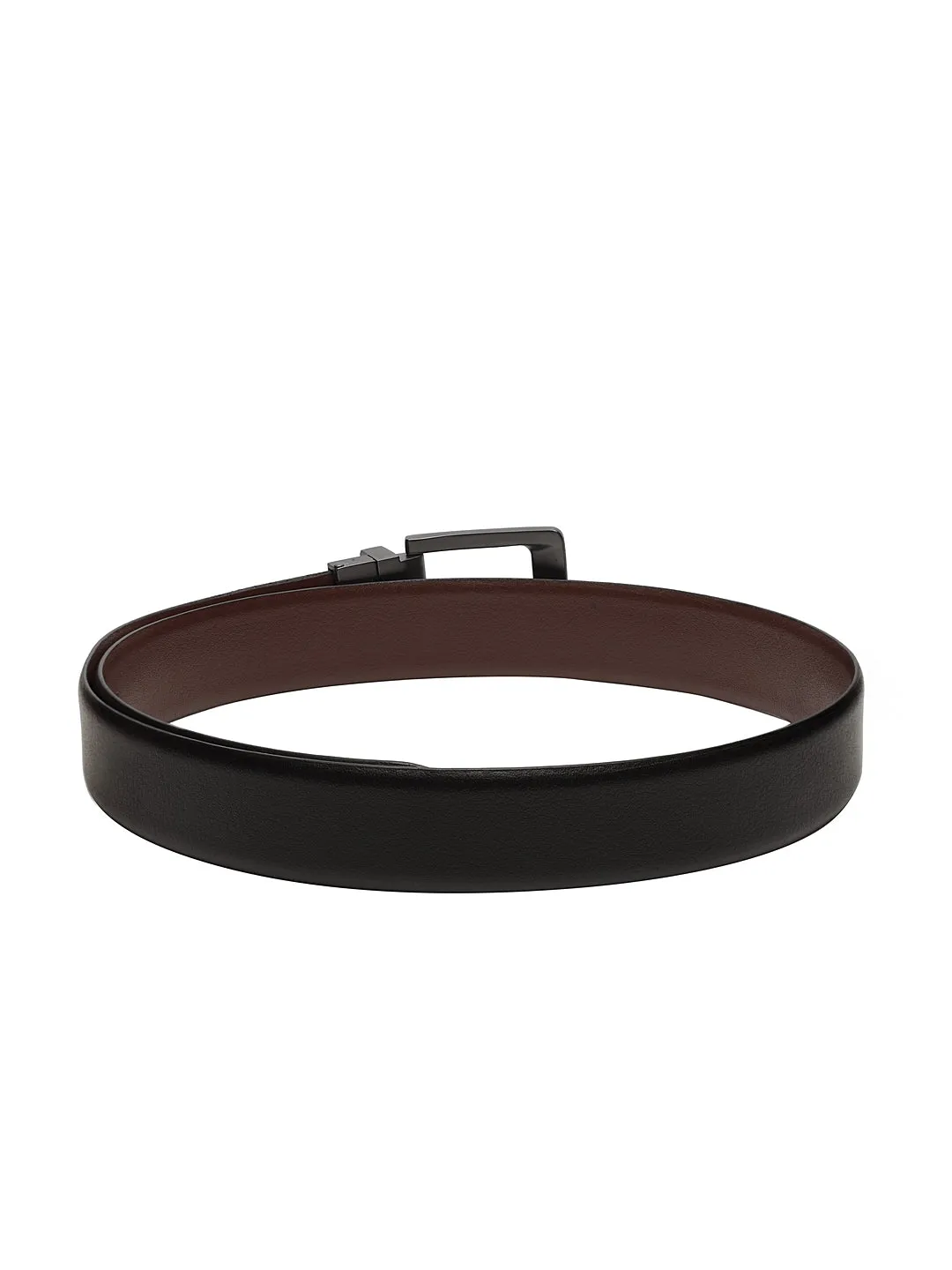 Men Black & Brown Solid Reversible Genuine Leather Belt