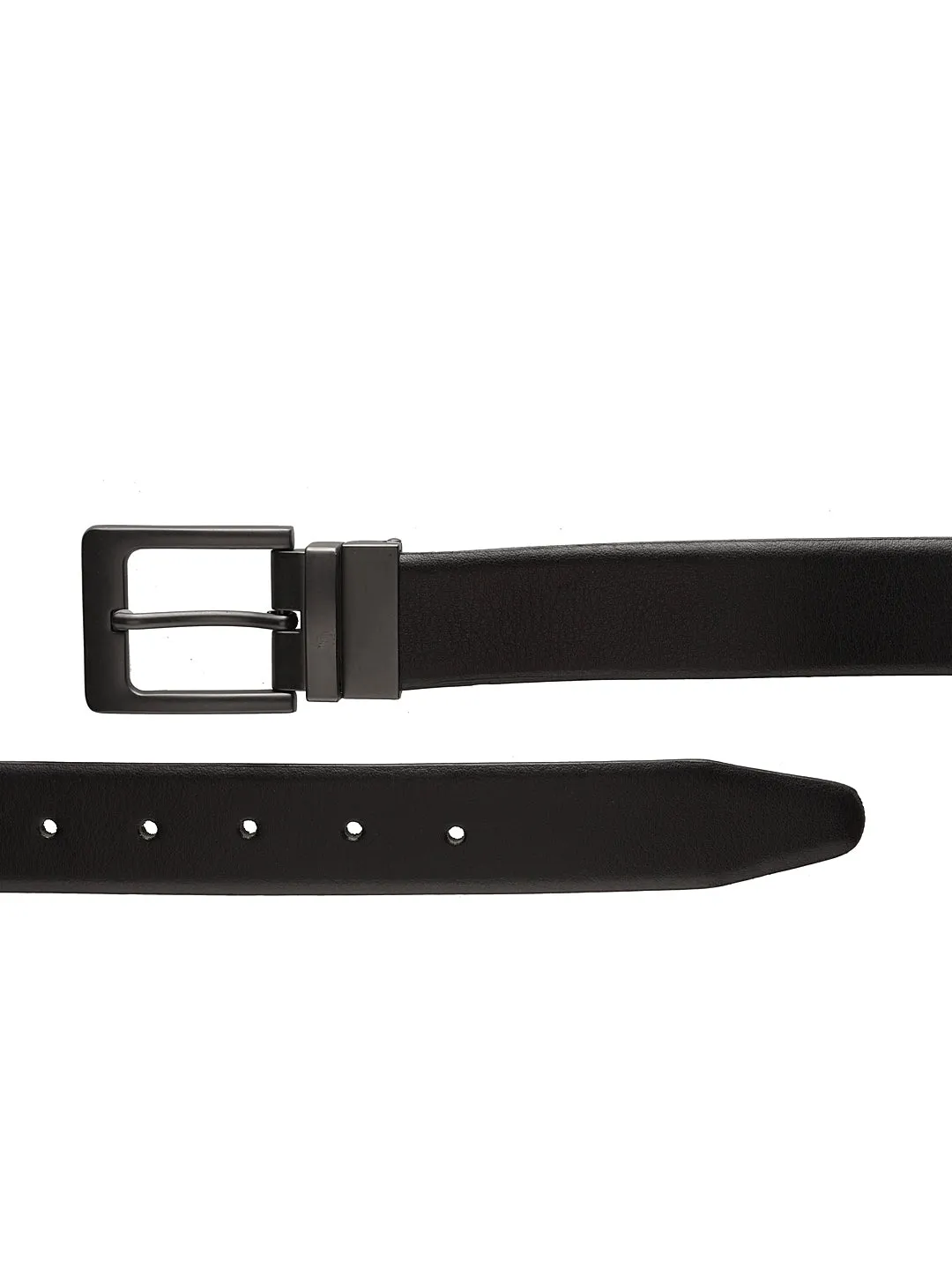 Men Black & Brown Solid Reversible Genuine Leather Belt