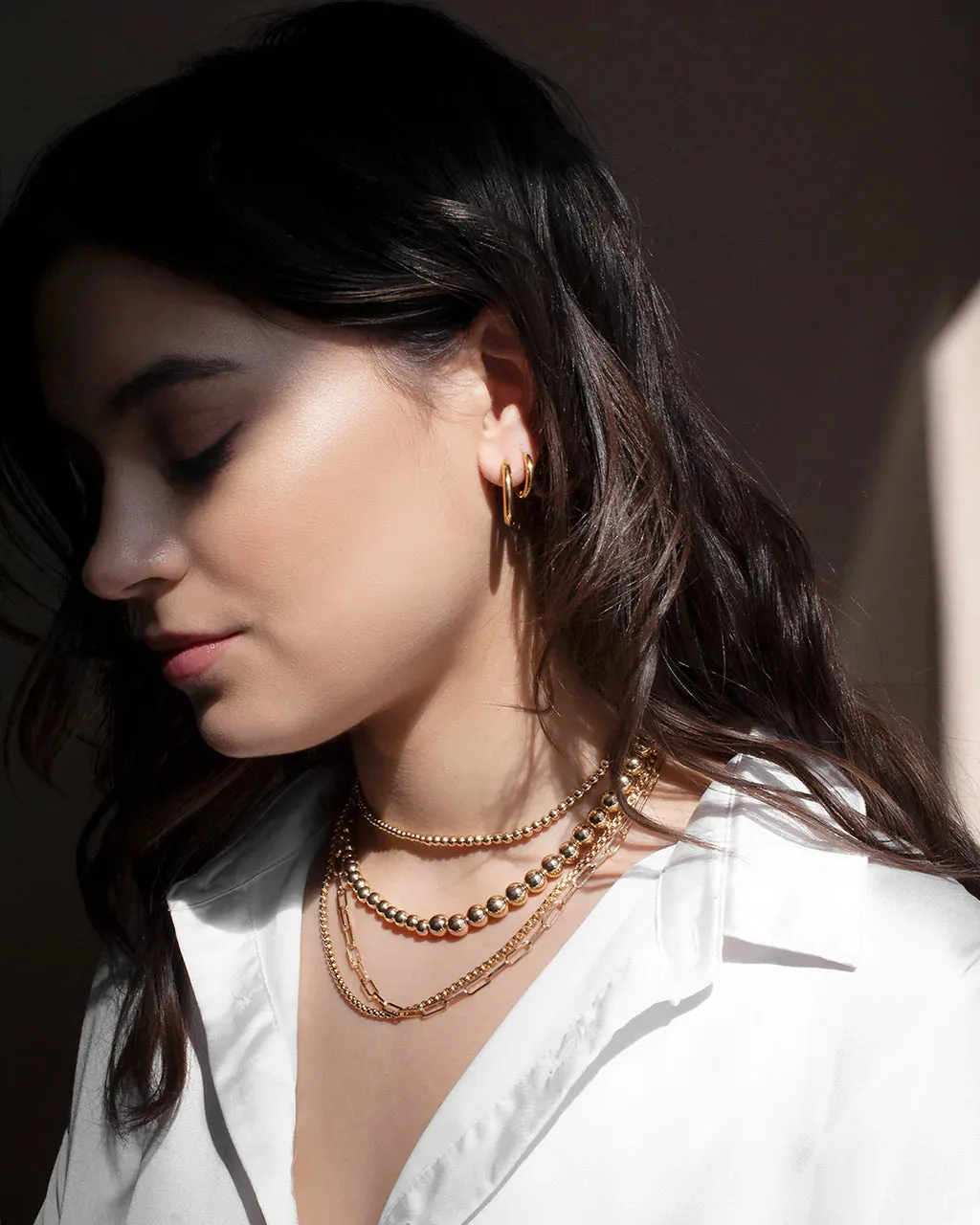 Metal Beaded Choker in Gold