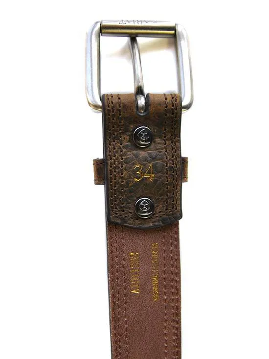 MF Western Ariat Mens Distressed Brown Center Strip Western Belt Style A1011202